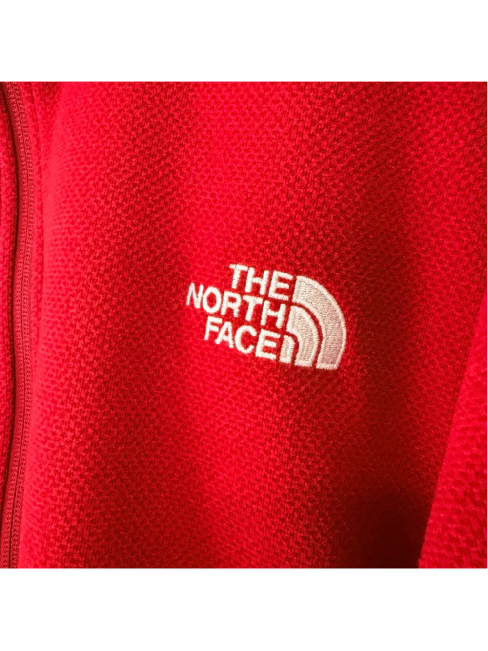 The North Face Red Textured Fleece Quarter Zip Pullover Men's XXL